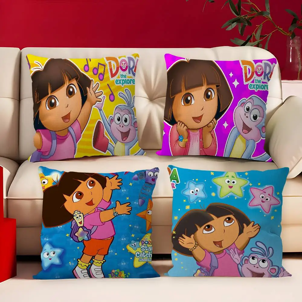 Dora the Explorer cartoon Maple Design Cushion Cover Happy Autumn Harvest decor Holiday Decorati Pillow Cover