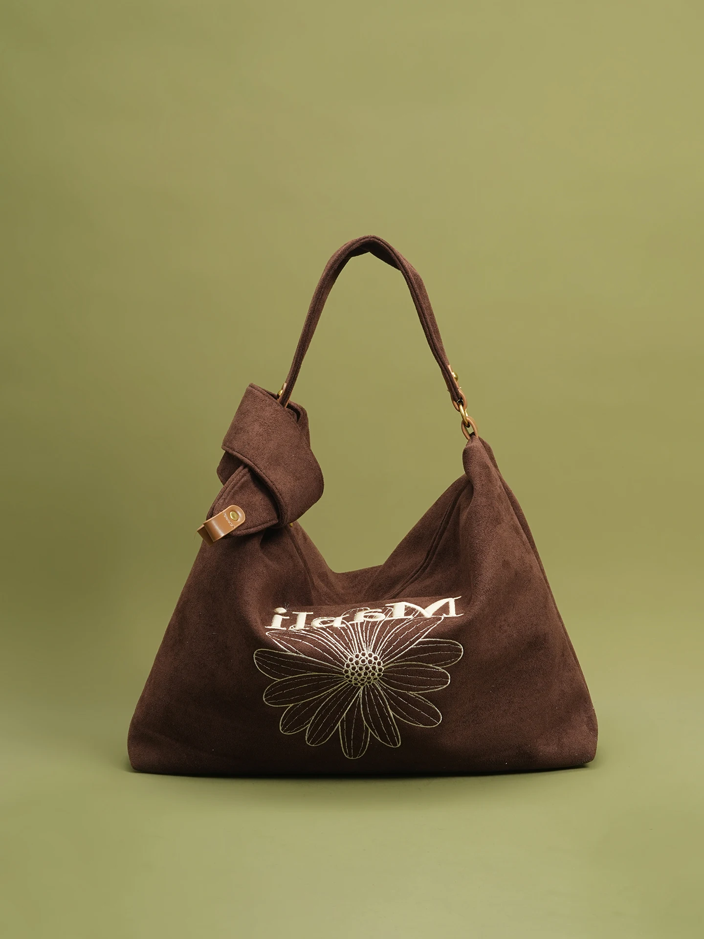 

Retro Embroidered Suede Shoulder Bag Women's 2025 Autumn&Winter New Large Capaci Commuter Versatile Single oulder Crossbody Bag