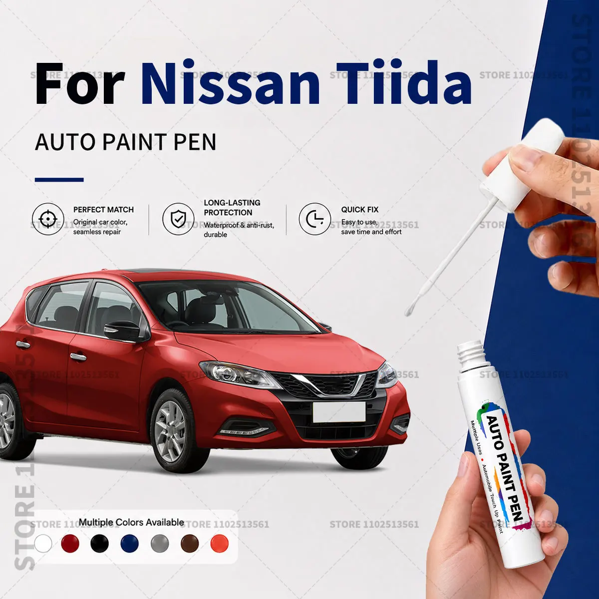 Car Paint Repair Marker Pen Quick Dry Scratch Remover Touch Up Coating Pen For Auto Accessories For Nissan Tiida Black White