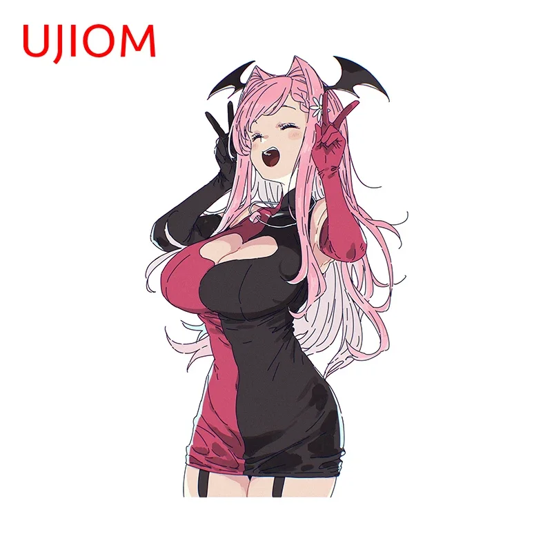 UJIOM 13cm × 7.7cm Sexy Karen Himemiya Wall Stickers Girl Dressed As A Demon Decal Eye-catching Anime Trunk Refrigerator Decor