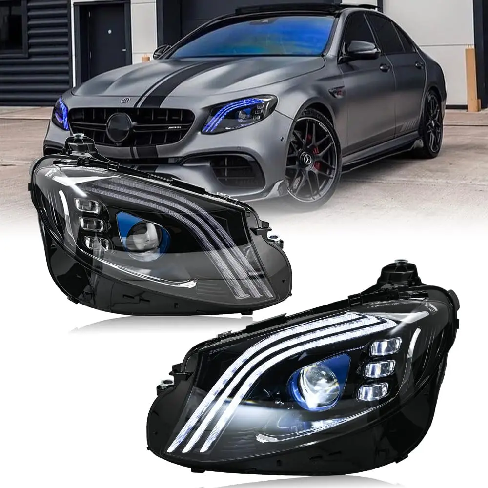

1 комплект светодиодных фар для Mercedes Benz E-Class 2017-2020 W213 E300 E350 E400 E450 (для оригинального галогенного) налобных фонарей указателя поворота