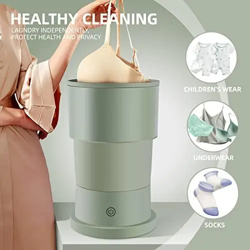 Portable Washing Machine - Foldable Mini Small Washer for Baby Clothes, Underwear or Small Items, Suitable for Apartment, Laundr