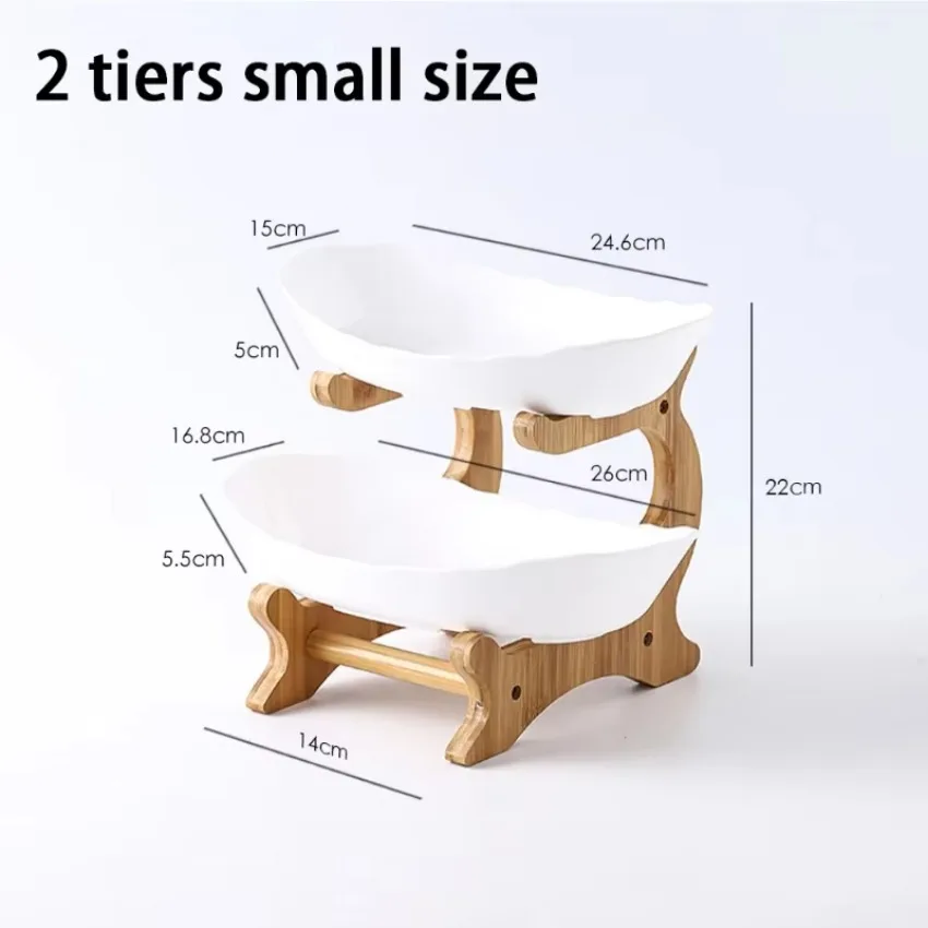 Fruit Storages Plate Wooden Multi-layer Dining Plate for Household Tabletop Snacks Candies Cake Storage Rack Large Capacity Food