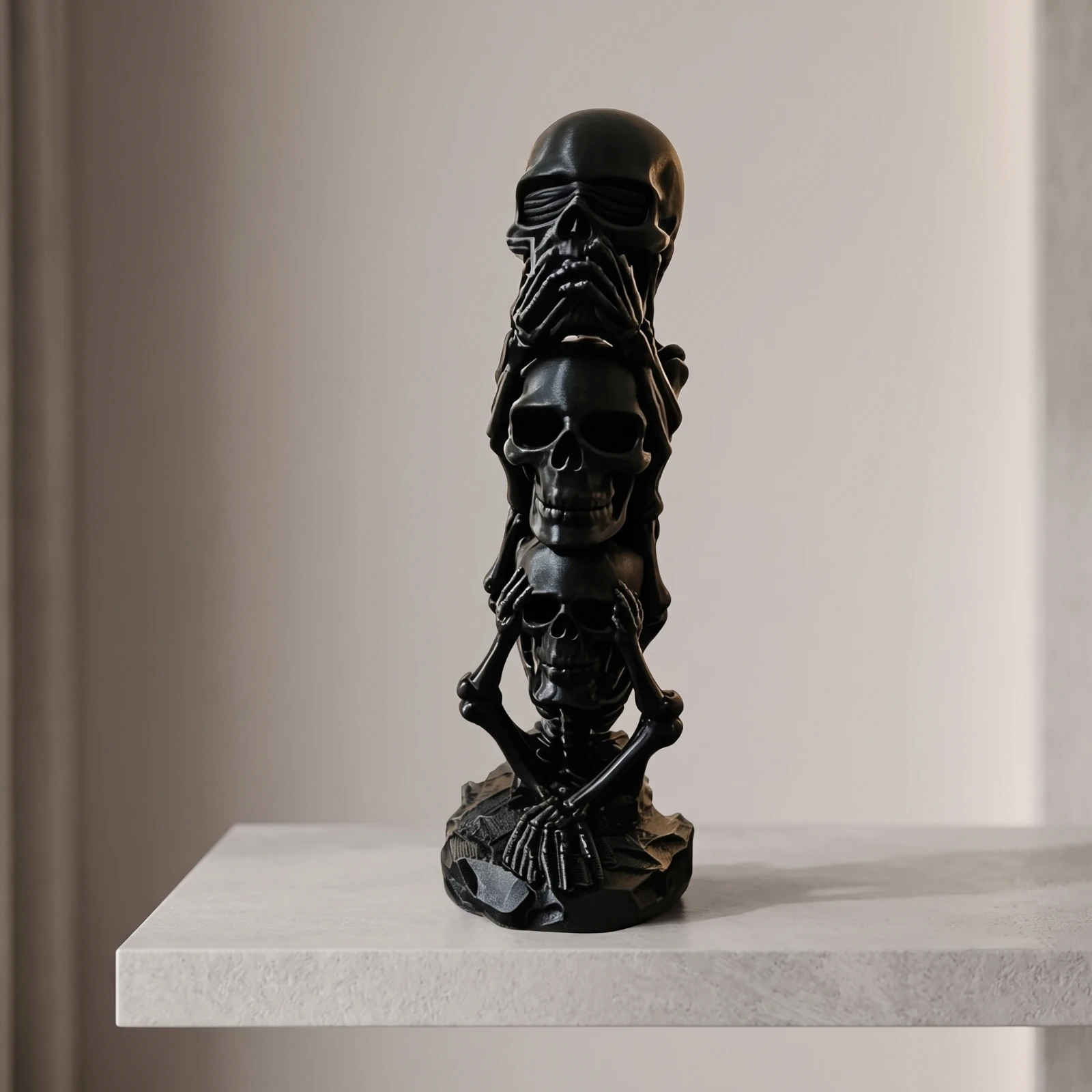 Stacked Skull Sculpture 3D-Pri - đánh giá và giá 3D Printing Desk