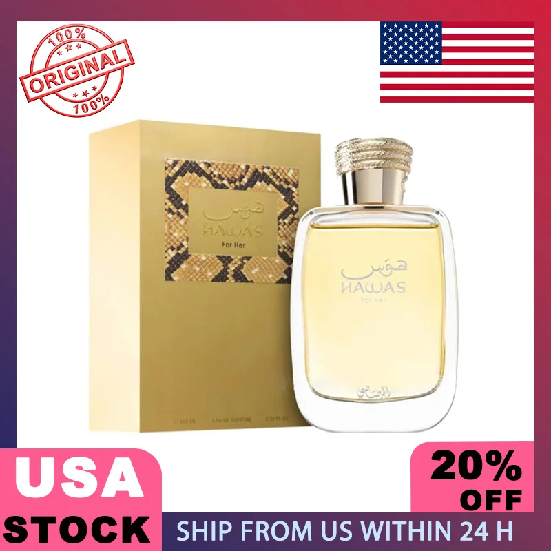 

100ml Original Arab Perfumes Hawas for Her Eau De Parfum High Quality Female Cologne Spray Lasting Floral Scent Fragrance Gifts