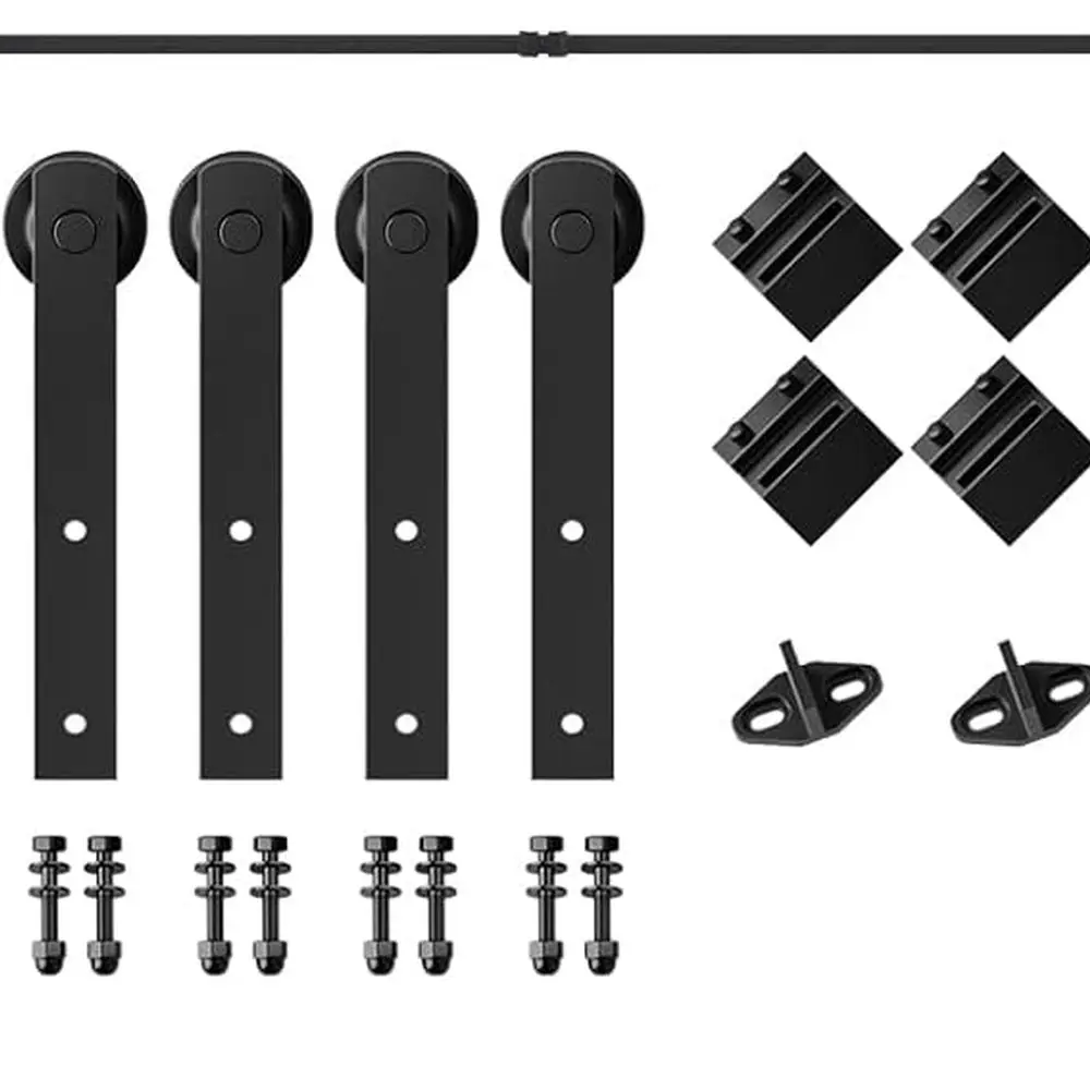 

Прочный комплект для раздвижных дверей-складок длиной 6 метров – бесшумная работа, простая установка, подходит для дверей толщиной до 60 мм (кронштейн I-образной формы)