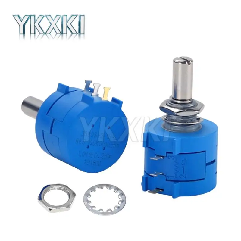 1PCS 3590S Multiturn Adjustable Resistor Potentiometer Kit 100 200 500 1K 2K 5K 10K 20K 50K 100K Ohm Potentiometer Knob MF-A03