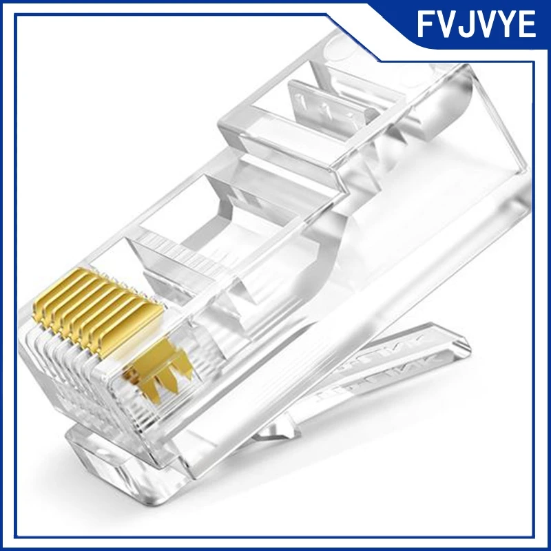 10/20/50pcs RJ45 Pass Through Cat5e Connectors Crystal End 8P8C Crimp UTP Standard Ethernet Network Modular Plug﻿ .A2