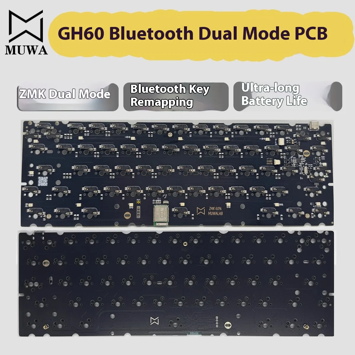 

GH60 PCB/PC 7U Custom ZMK Hot Swap Bluetooth Двухрежимная игровая клавиатура Позиционирующая пластина Poron пластина из пенопласта IXPE Pad и ПЭТ-лист