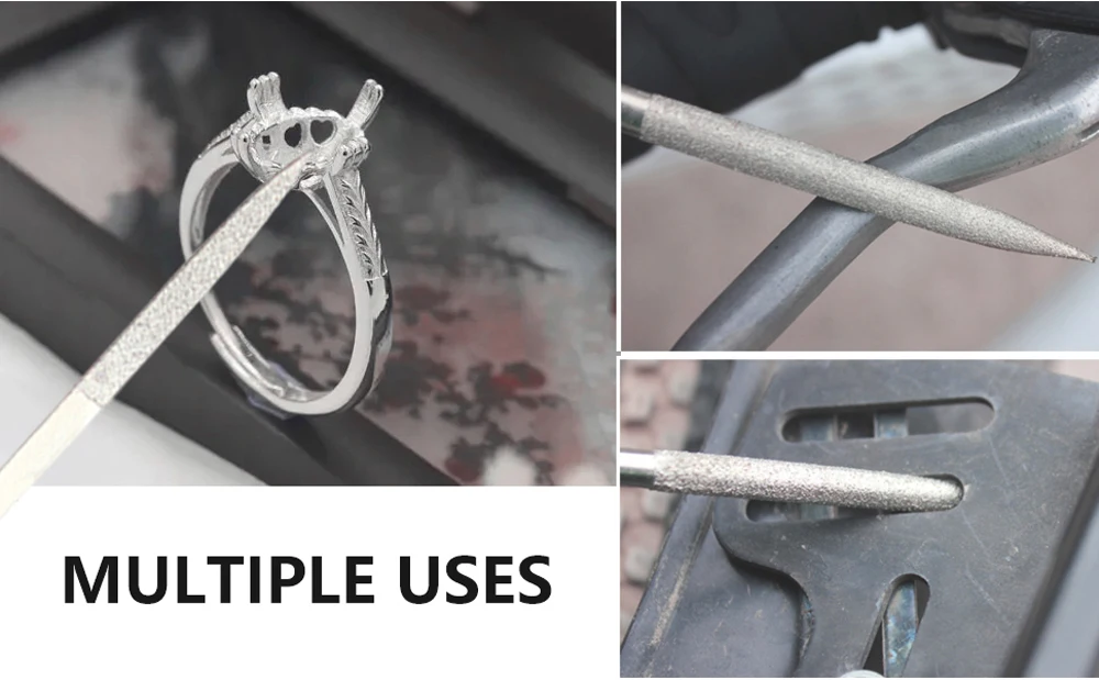10-teiliges Diamant-Nadelfeilen-Set für Schmuck, Metall, Holz, Keramik, Glas, Stein, Handwerk, Schärfen, Arbeiten, Handschnitzwerkzeug – Detail 18