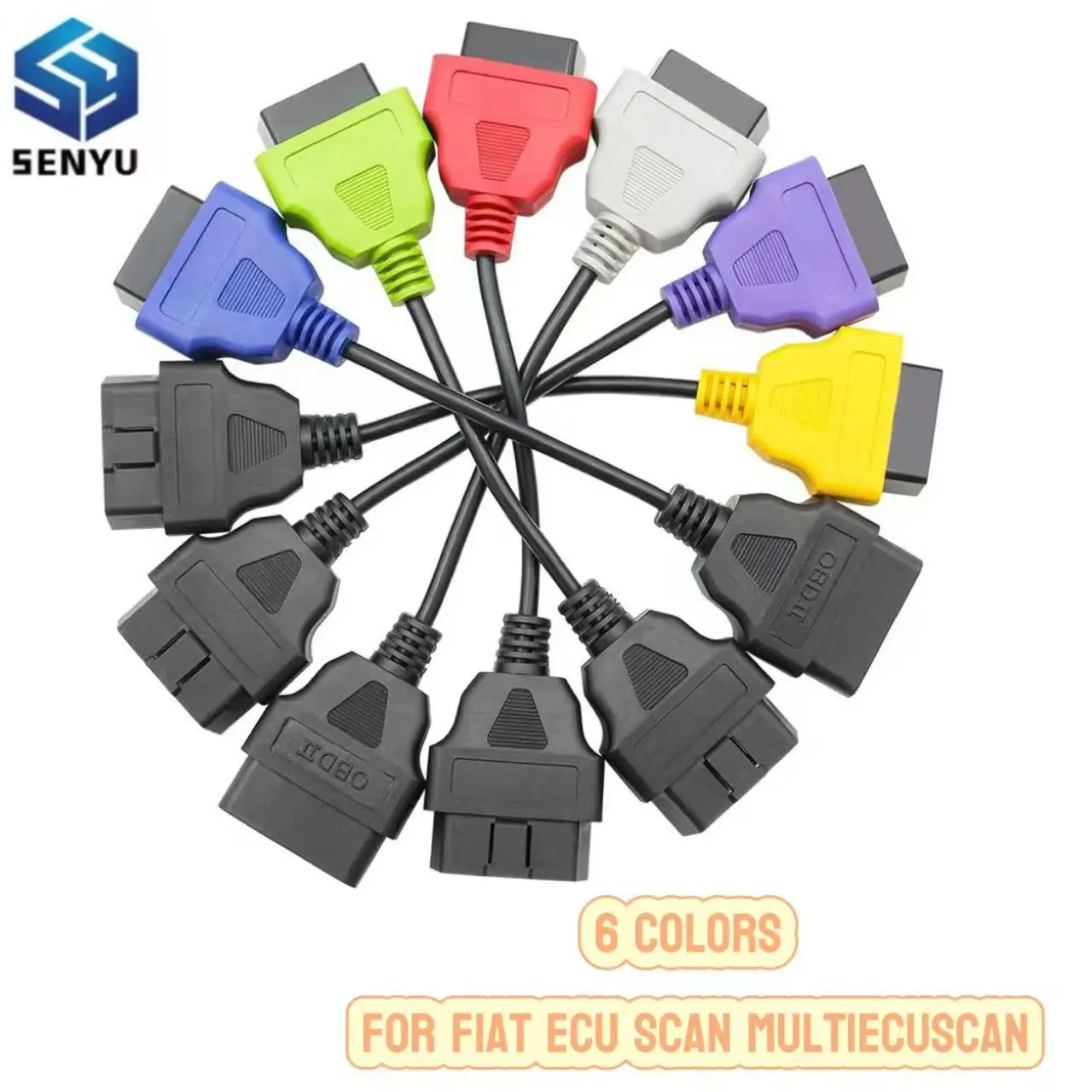 

For Fiat ECU Scan 6 Color OBD 2 Car Scanner Connector MultiECUScan Diagnostic Adapter Cable for Multi ECU Scan Auto Tools