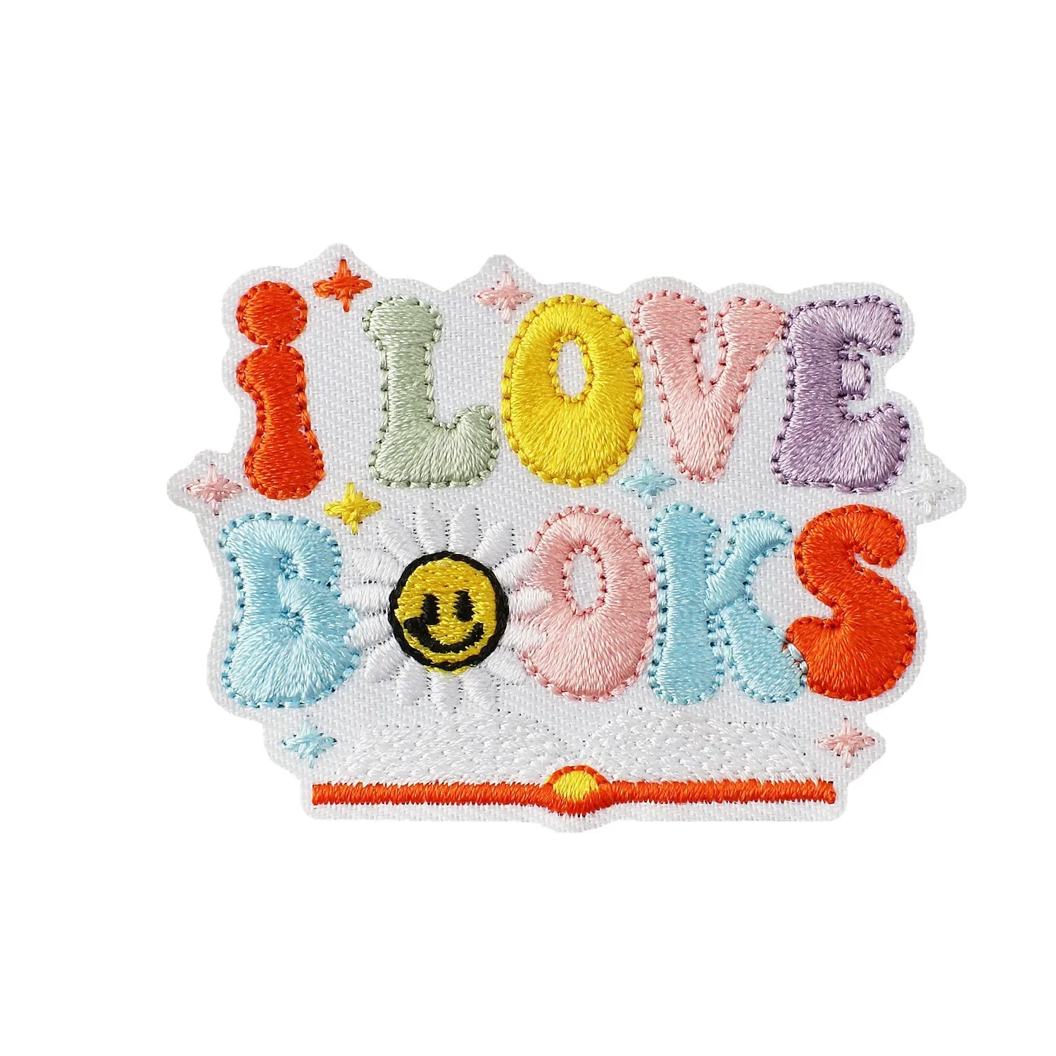 1Pcs Cute Bookworm Reading Patch, Iron on Cat Coffee Book Applique for DIY Jackets Bags Sewing Supplies Decor