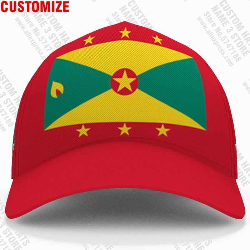 Grenada Baseball Caps Free 3d Custom Made Name Number Team Logo Gd Hat Grd Country Of Spices Travel English Nation Flag Headgear