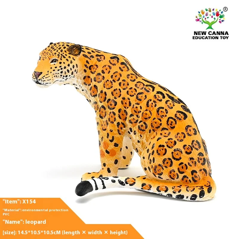 

Имитация модели дикого животного, леопардовая черная пантера Ягуар Леопард, однотонная детская когнитивная фигурка орнамента
