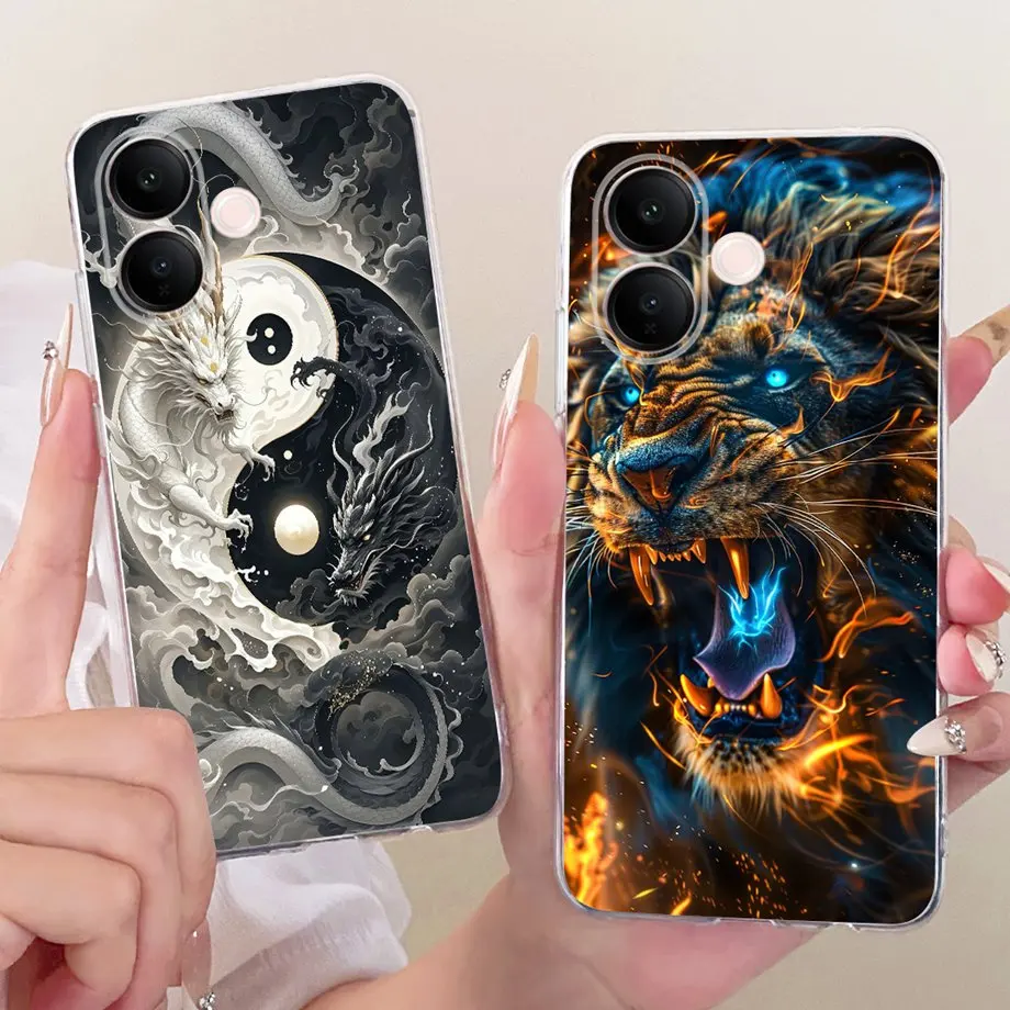 حافظة لهاتف فيفو T4 برو فيفو V60 V60Lite Fusion Funda غطاء ممتص للصدمات شفاف من السيليكون الناعم