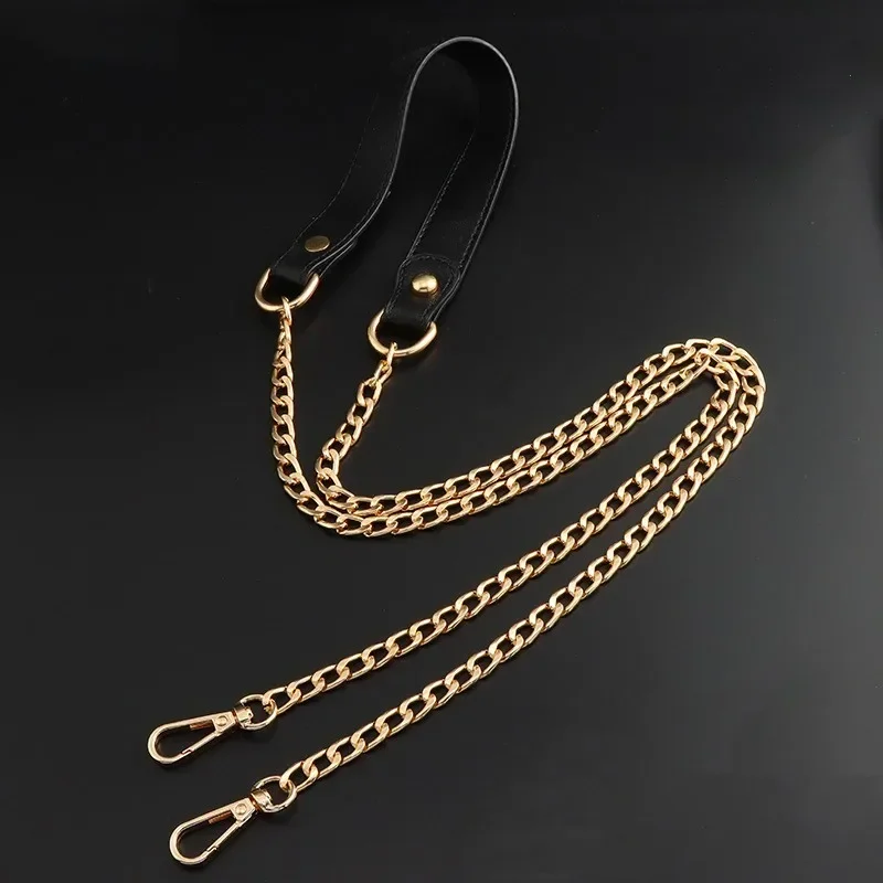 

1PC 125cm Handles Shoulder Strap DIY Accessories Metal PU Leather Strap For Handbag Purse Chain Belt Bag Replacement