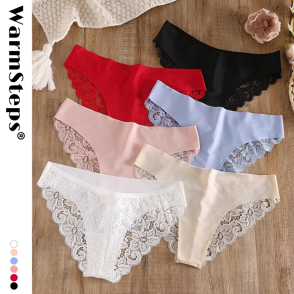 WarmSteps Lace Panties for Women Underwear Solid Women's Sexy Panties Brazilian Underpants Female Seamless Tangas Low Rise Panty