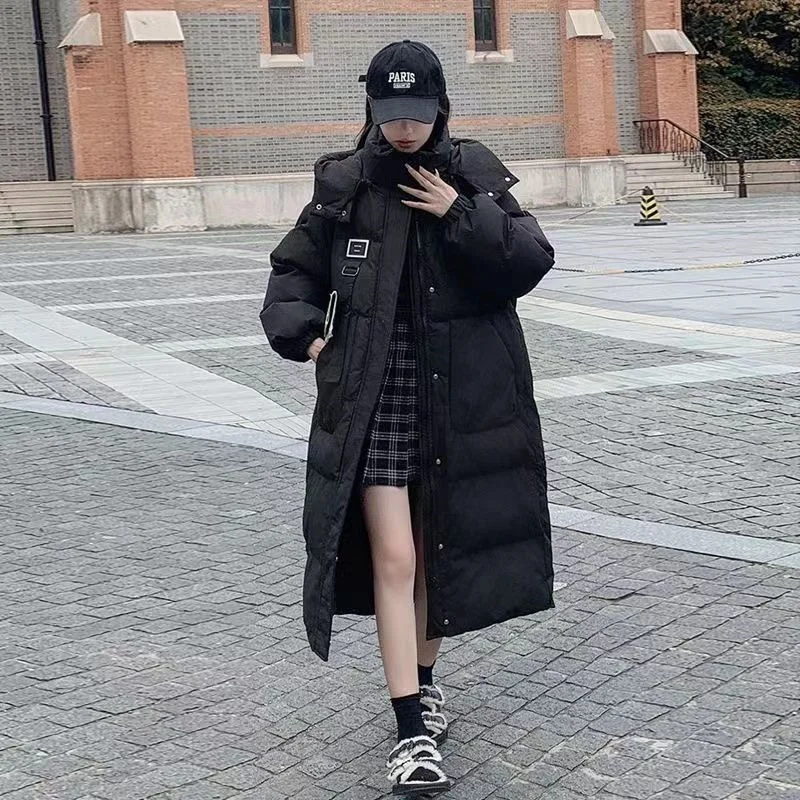 Fried Street Down Cotton Jacket Winter Women's 2024 New Medium to Long Style Design Sense Small Korean Gentle Cotton Jacket