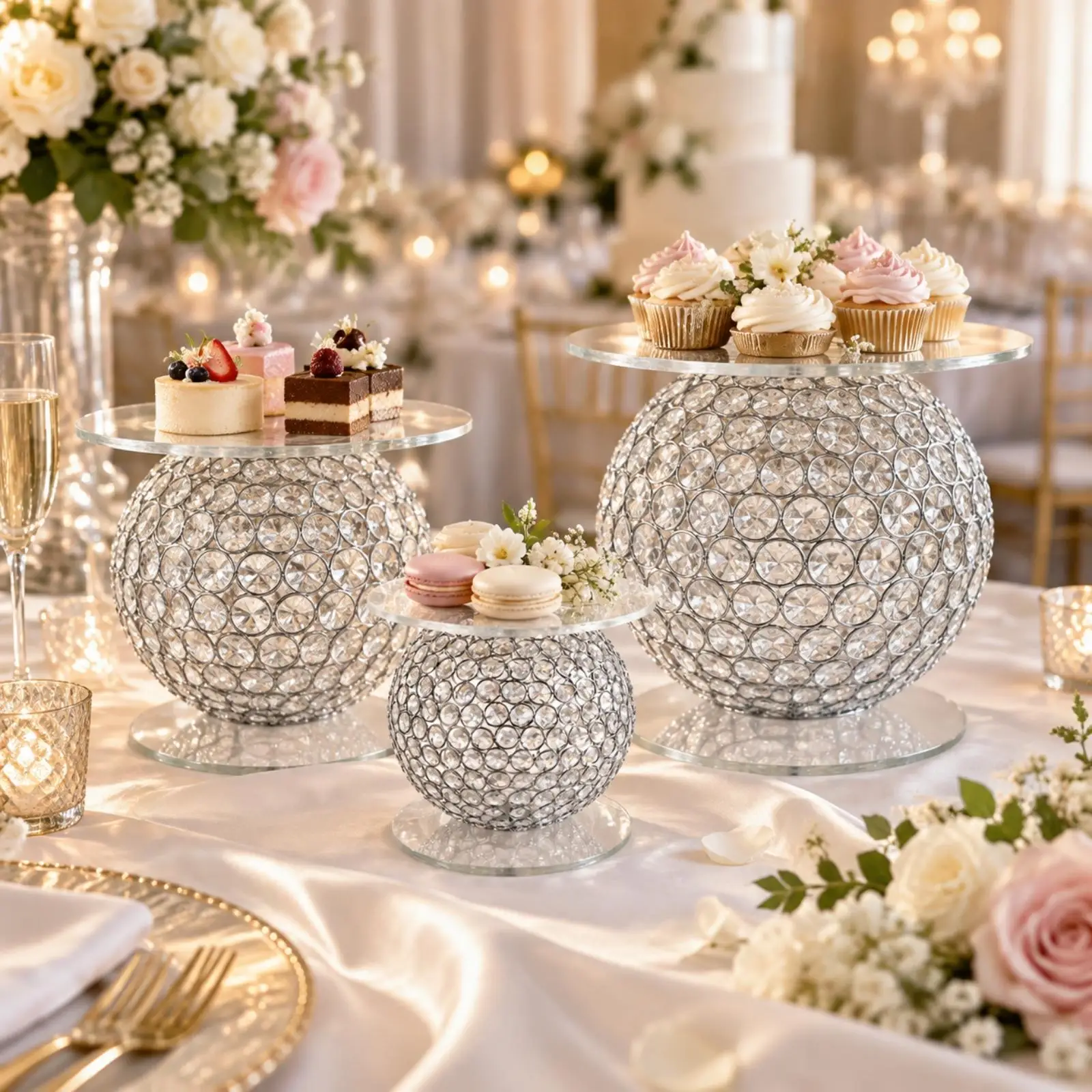 Decorative Cake Display Stand Metal Dessert Holder for Party Table Setup and Celebration Centerpiece