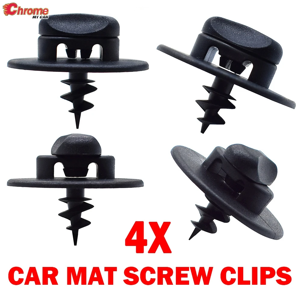 4X Oval Hole Ring Screw Buckle Clamp Toggle Grip Floor Mat Clips Carpet Fixing Grip Turn Twist Lock For VW Audi Skoda Seat Cars