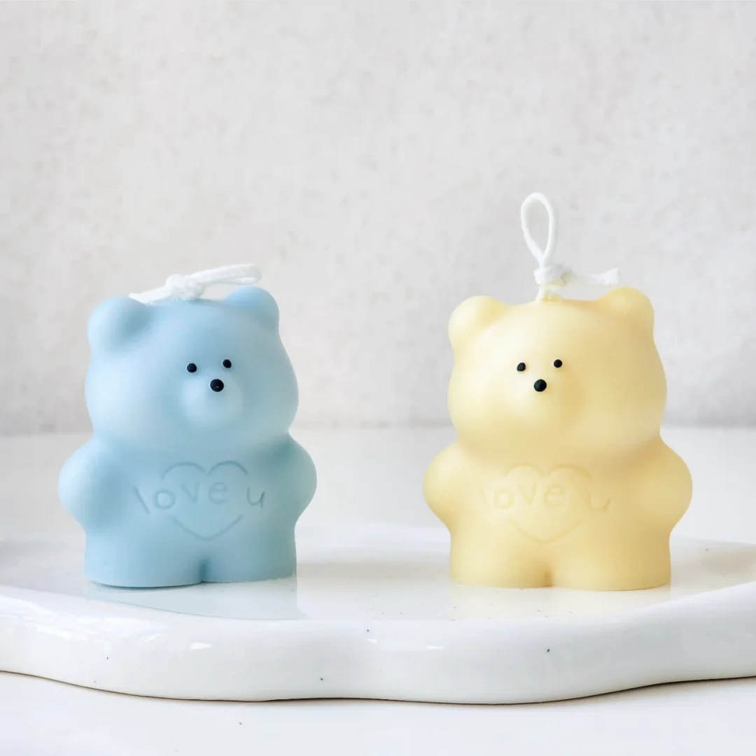 Bear Candle Mold Silicone Mold for Candle Making Food grade Silicone Mold Soap Making supplies