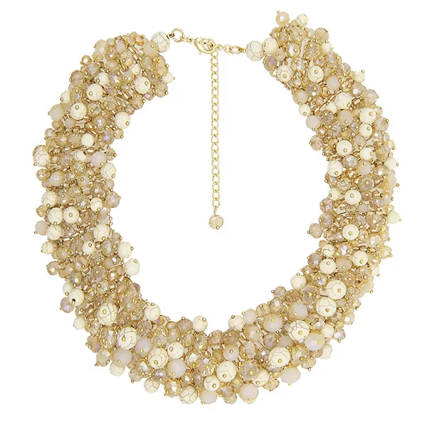 

Женское преувеличенное кристаллическое бирюзовое ожерелье, разноцветные каменные бусины, колье, эффектный богемный воротник, массивные аксессуары, подарки