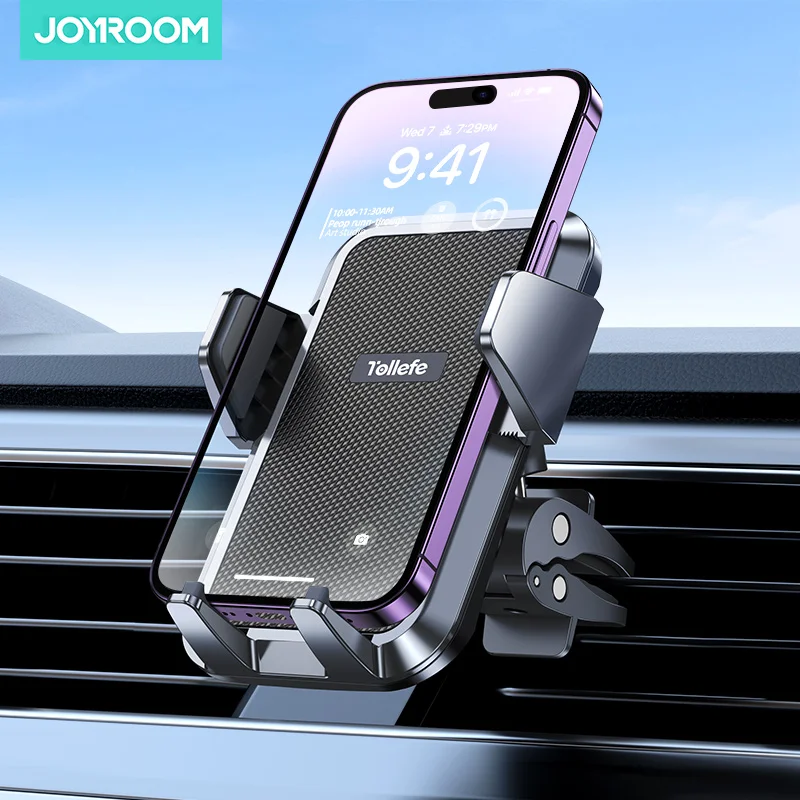 

Joyroom Upgraded Car Phone Holder Military-Grade Protection Big Phone And Thick Cases Friendly Hands Free Air Vent Car Mount