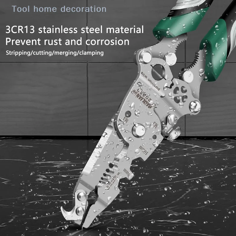 ช่างไฟฟ้าลวดCrimper Peelerคีมสายตัดมัลติฟังก์ชั่กดPlier Terminal CRIMPING Grossด้านข้างตัดเครื่องมือ