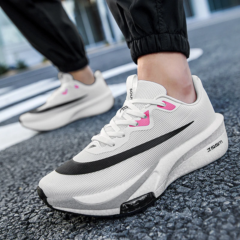 وسادة هوائية ماراثون لوحة كربون للرجال أحذية رياضية للجري قابلة للتنفس خفيفة الوزن للنساء أحذية رياضية مريحة مضادة للانزلاق #5