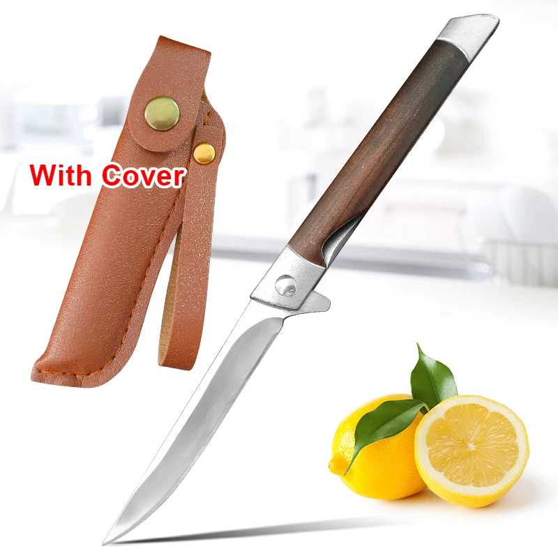 Folding Knives Fish Fillet Slicing Meat Fruit Paring Boning Knife Kitchen Knives Hand Forge Plastic Handle Utility Folding Knife