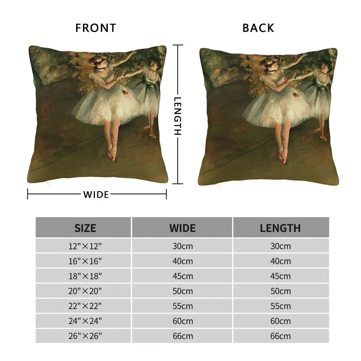 Two Dancers On A Stage Edgar Degas Pillowcase Polyester Linen Velvet Creative Decor Throw Pillow Case Sofa Seater Cushion Case