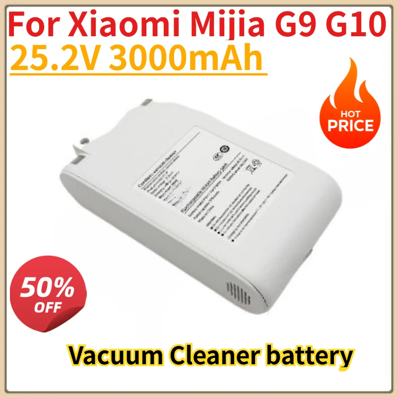 

New 25.2V 3000mAh Replacement Battery for Xiaomi Mijia G9 G10 Wireless Vacuum Cleaner battery