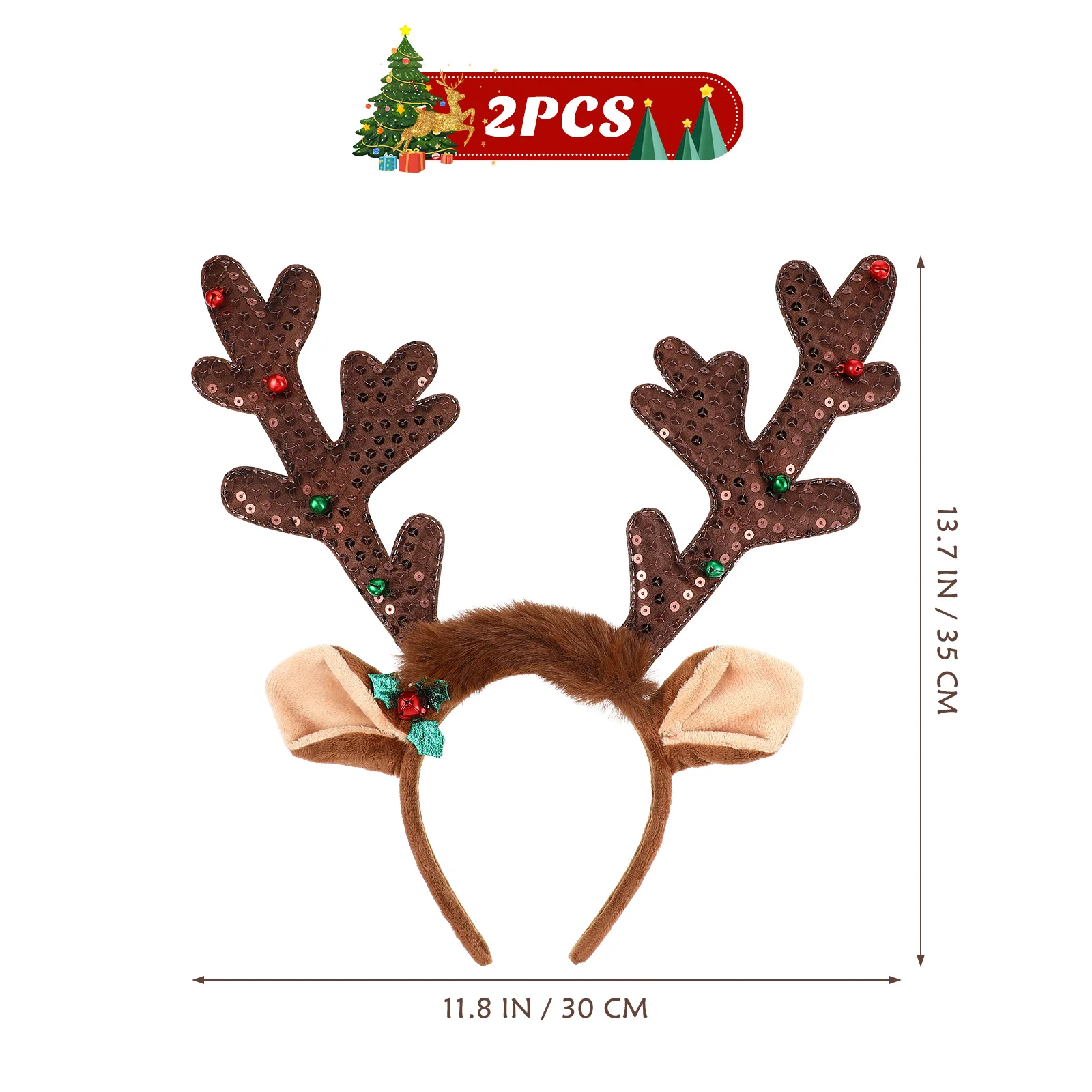 

Big Antlers Headband Miss Hair Ribbon Christmas Deer Plastic Reindeer Hoop Headwear for Xmas