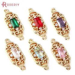 10PCS 18K Gold Color Rectangle Connect Charms Pendants Earrings High Quality Diy Jewelry Accessories Rosediy official-website