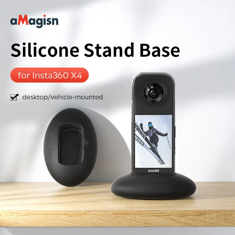 aMagisn For Insta360 X4 Silicone Stand Base Car Dock Insta360X4 Action Camera