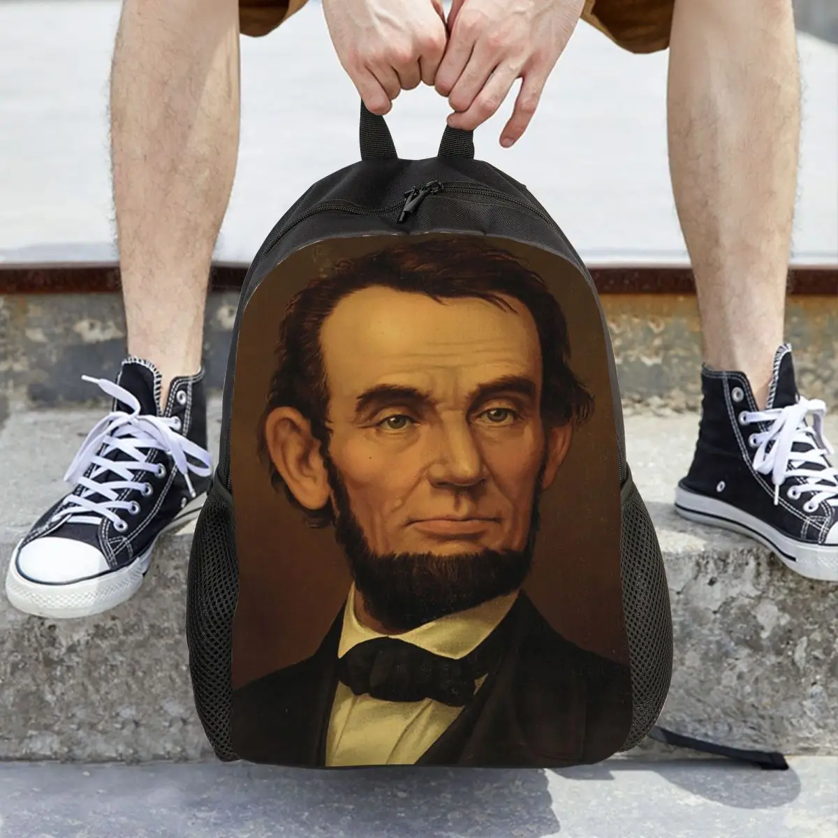 

Рюкзак с портретом Абрахама Линкольна, вместительный рюкзак для мальчиков и девочек, школьная сумка, сумки на плечо для мужчин и женщин