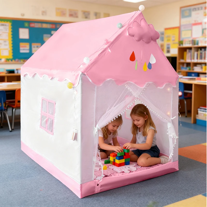 Pink Princess Tent Playhouse for Kids Indoor Game Room Children's Outdoor Tent Toys