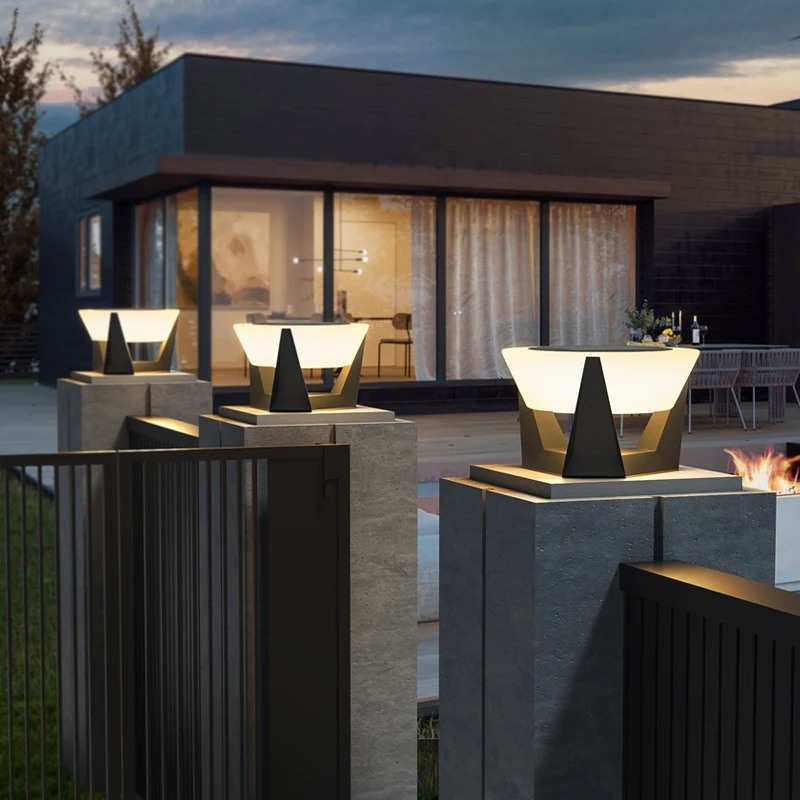 LED solární lehký outdoorové sad sloup lamp runout světel vodotěsný ohrada brána čepice osvětlení lanterna hlava příslušenství patio ozdoba