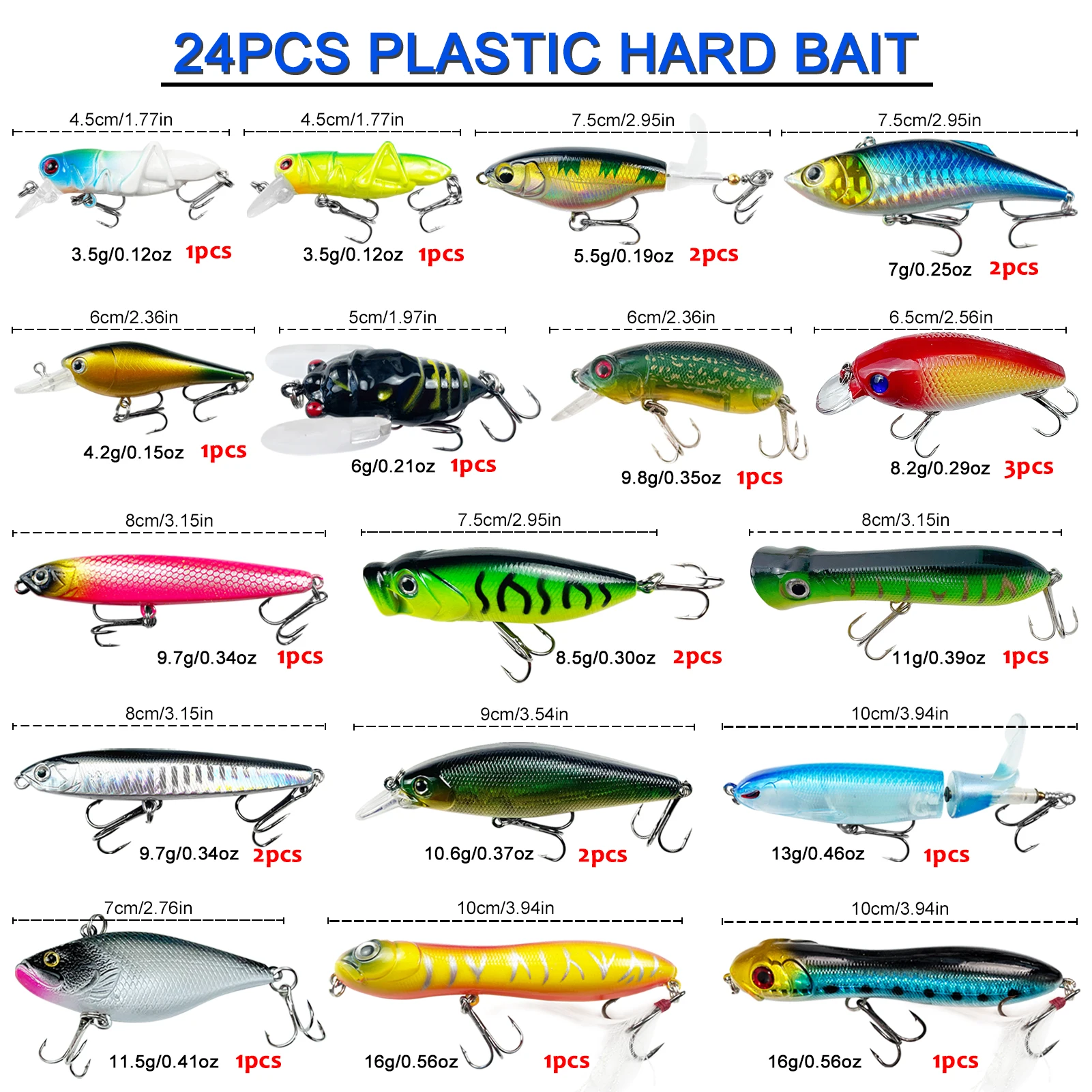 261pcs/Box Freshwater Lures Kit,Fishing Hard Baits,Spinner Spoons Lures Soft Worms Sinkers Swivels Line Fishing Accessories Set