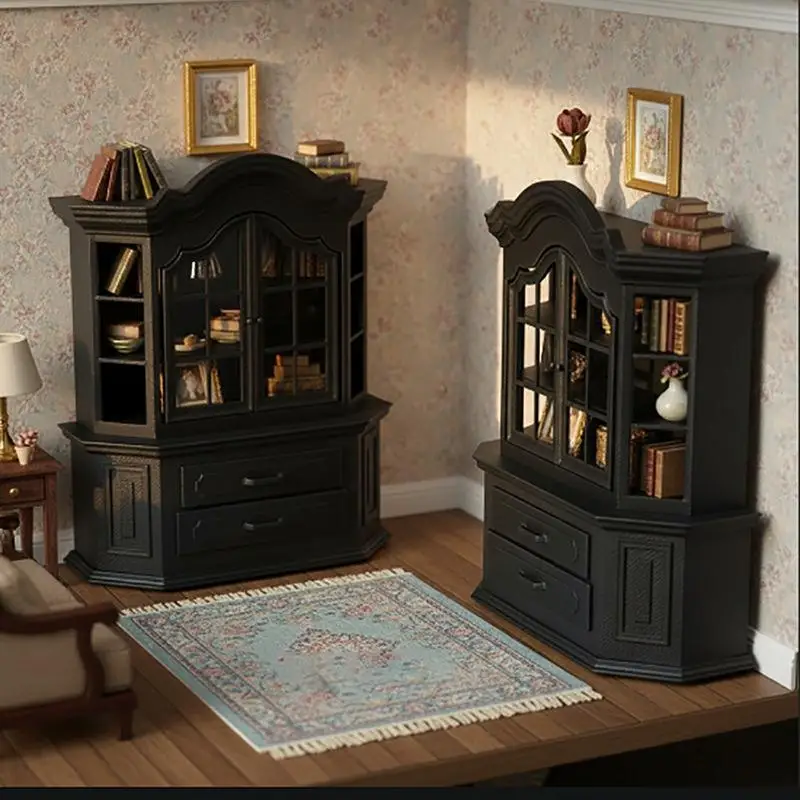 1Pcs DIY Dollhouses Tiny House Furniture Bookcase Miniature Plastic Cabinet For Dollhouses Bedroom Living Room Decor view 3
