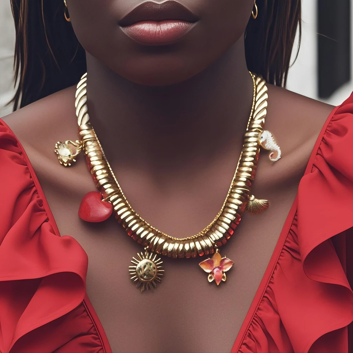 

ZAA Personality Metal Choker Rope Chains Charms Necklaces for Women Holiday Party Jewelry Gifts