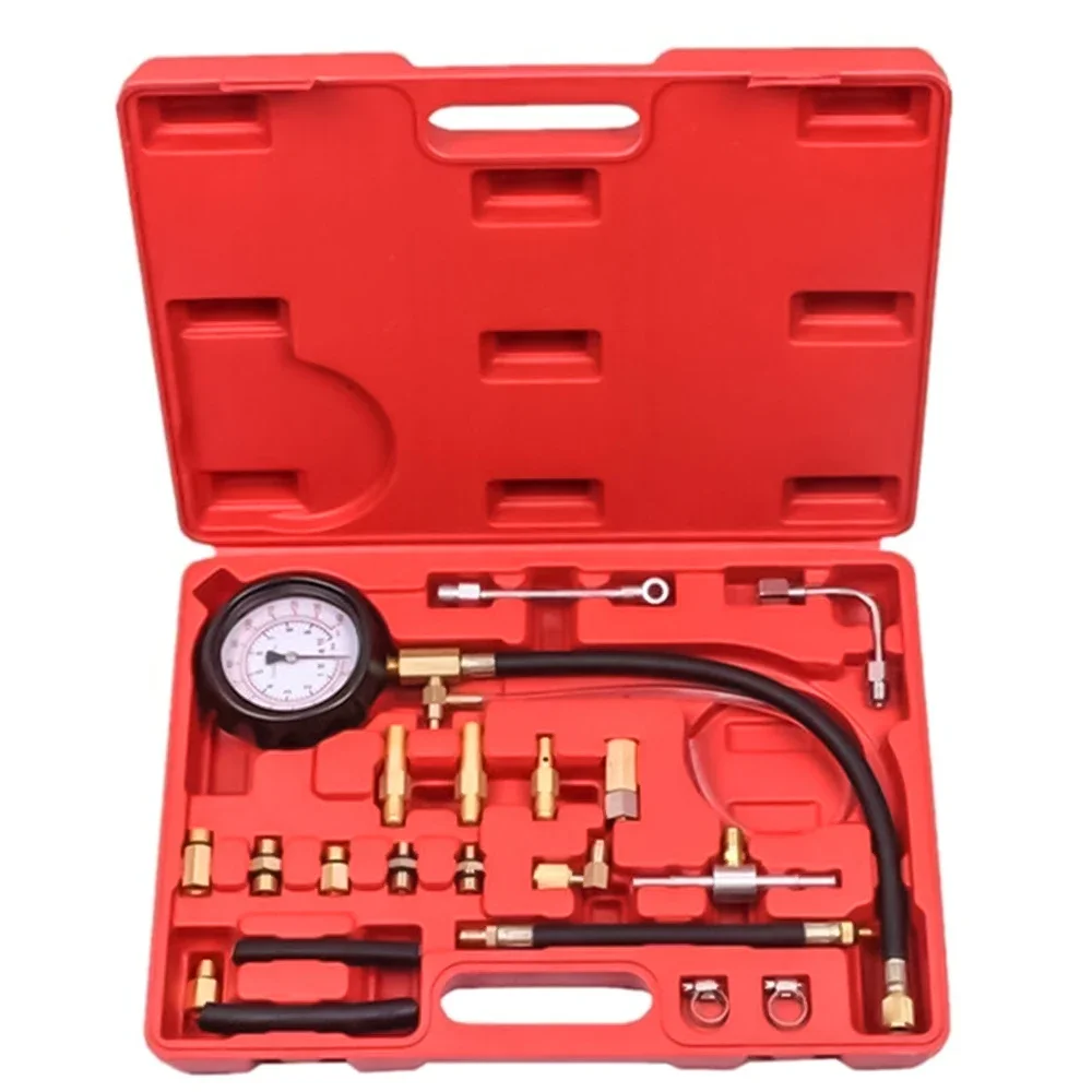 

TU-114 Fuel Injection Pump Pressure Tester Kit, Injector Testing Gauge Set, Petrol Engine Fuel Injection Pressure Gauge