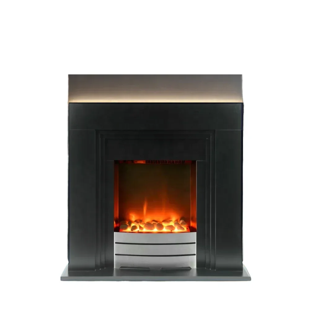 

Factory Direct Electric Fireplace Stainless Steel Trim Indoor Decor With Flaming Heater Hot Wholesale