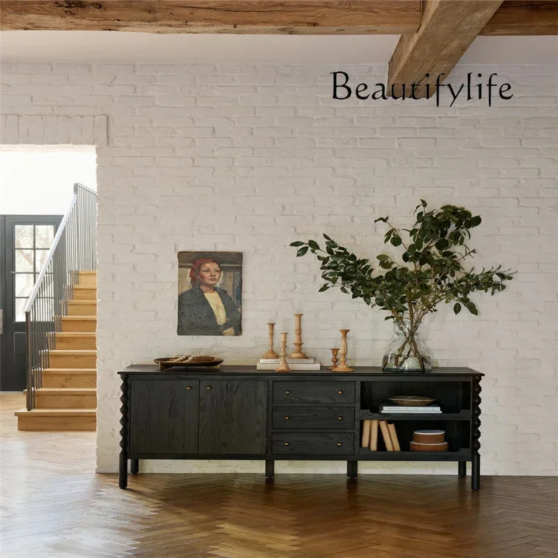 

home furniture all items American Simple Solid Wood TV Cabinet Home Living Room Storage Cabinet