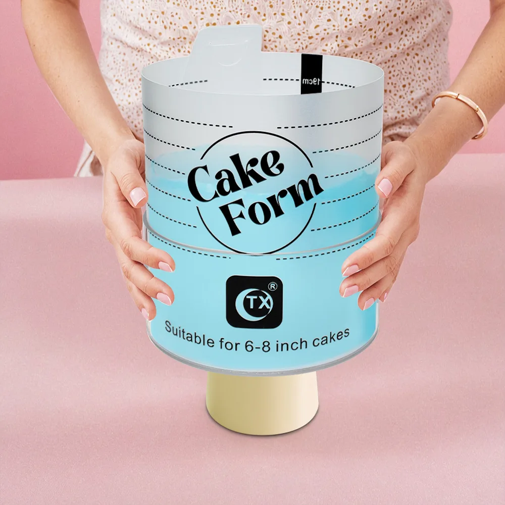 قابل للتعديل جولة كعكة حلقة العفن قابل للسحب فندان موس كريم الشوكولاته الخبز الدائري المعجنات أداة زخرفة مع مقياس