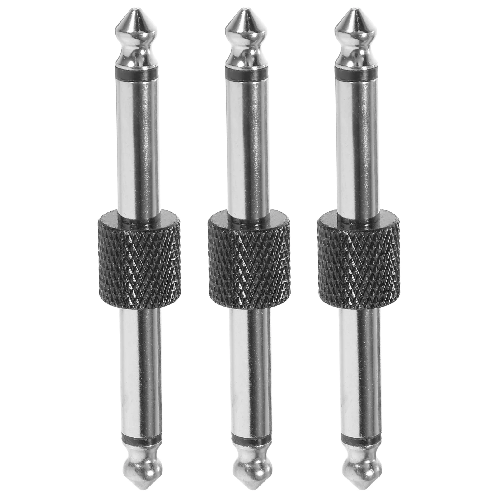 3 個 6.35 ミリメートルコネクタストレートエフェクトペダルアダプタ耐久性のあるパッチカップリングエレキギターアクセサリーペダルボード
