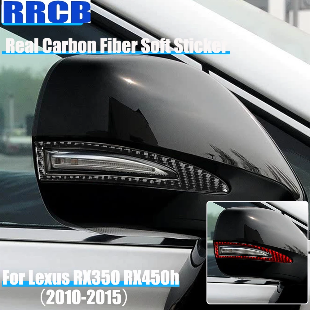 

Для Lexus RX350 RX450h 2010 2011 2012 2013 2014 2015 автомобильные аксессуары из настоящего углеродного волокна, крышка указателя поворота, мягкая наклейка