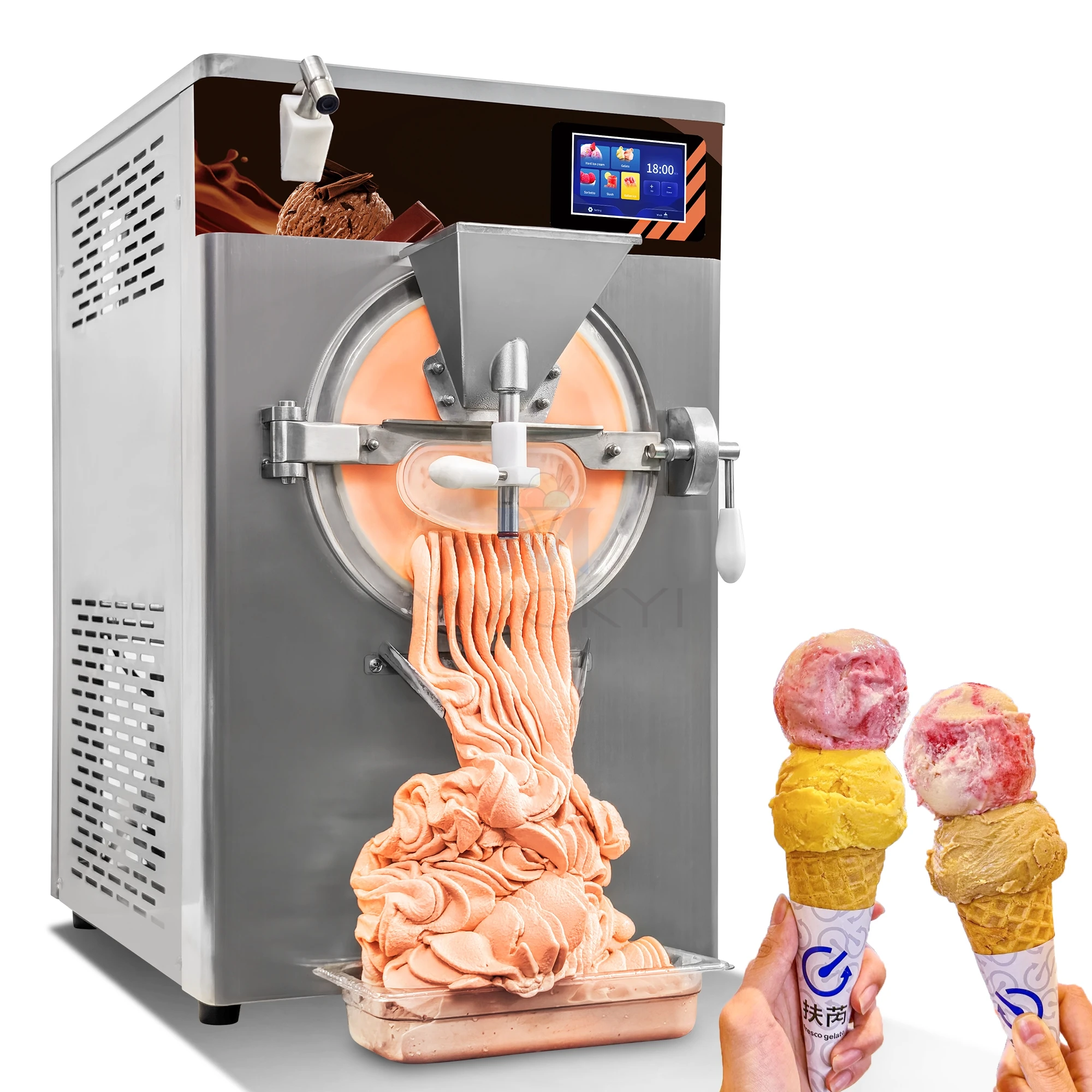 

Mvckyi New 48L/H Table Top Hard Ice Cream Machine With 5 function Gelato Machine soft ice cream machine