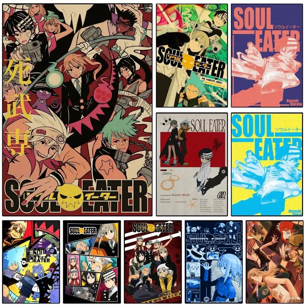1PC Hot S-Soul Eater Anime Posters HD Print Vintage Wall Art Decor for Home Study Room