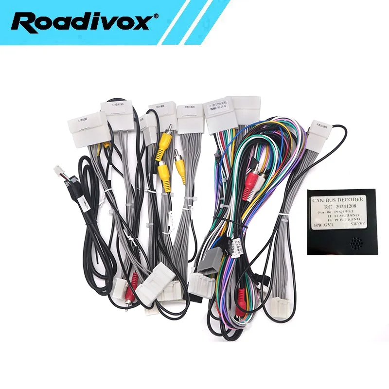 

android Car radio audio Canbus Box Decoder For Nissan Quest Elgrand E52 2011-2016 16 pin Wiring Harness Plug Power Cable 2 din